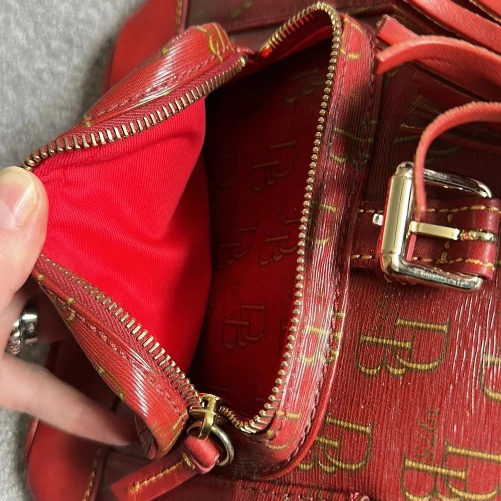 Dooney & Bourke 1975 Murphy Monogram Vintage Red Backpack GUC - Picture 11 of 13